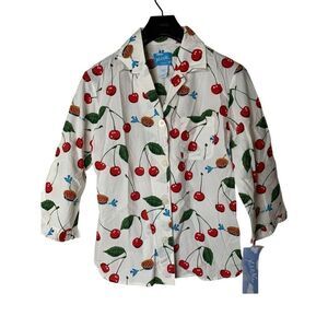 Vintage Nick and Nora Sleepwear pajama set cherries women's size small NEW